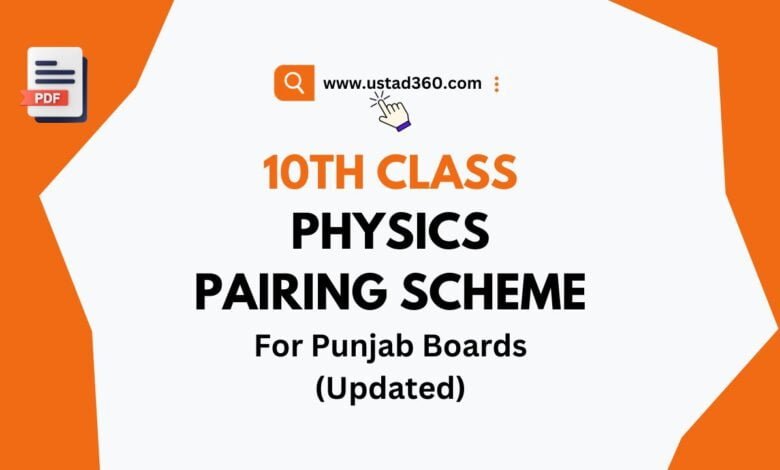 Matric Class 10th Phsyics Paper Pairing Scheme Latest