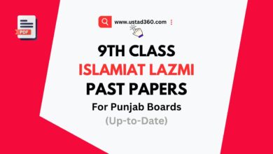 Download Matric 9th Class Islamiat Lazmi Past Papers for Punjab Boards