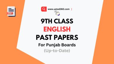 SSC Matric 9th Class English Past Papers PDF